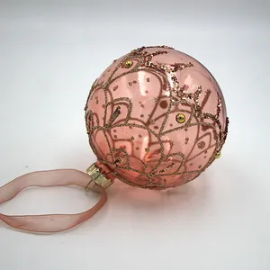 This glass Christmas ball ornament is made of high-quality glass, making it durable and elegant.