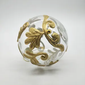 This product is made of high quality clear glass with a golden pattern.