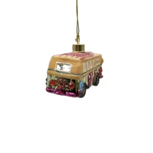 This glass bus ornament is perfect for adding a touch of vintage to your Christmas decor.
