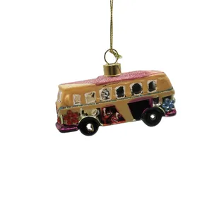 This Christmas tree ornament features a hand-painted design.