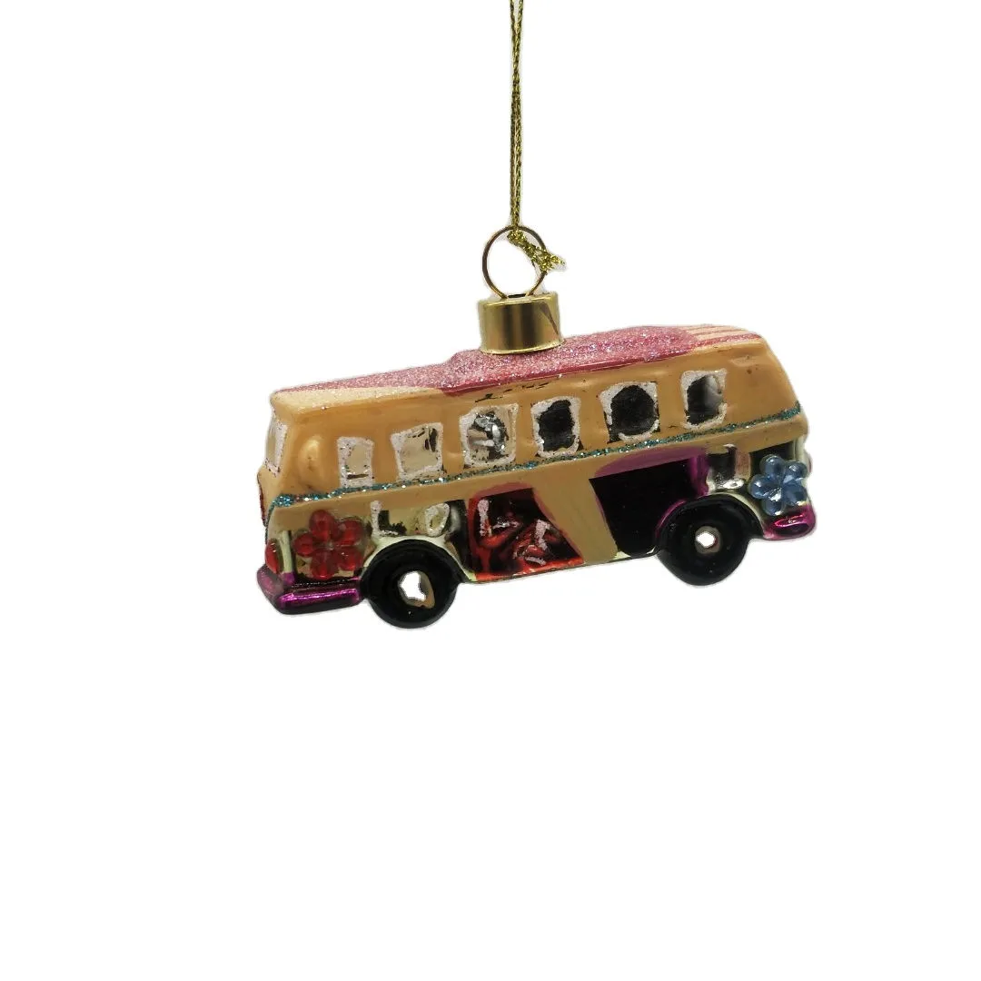 This Christmas tree ornament features a hand-painted design.