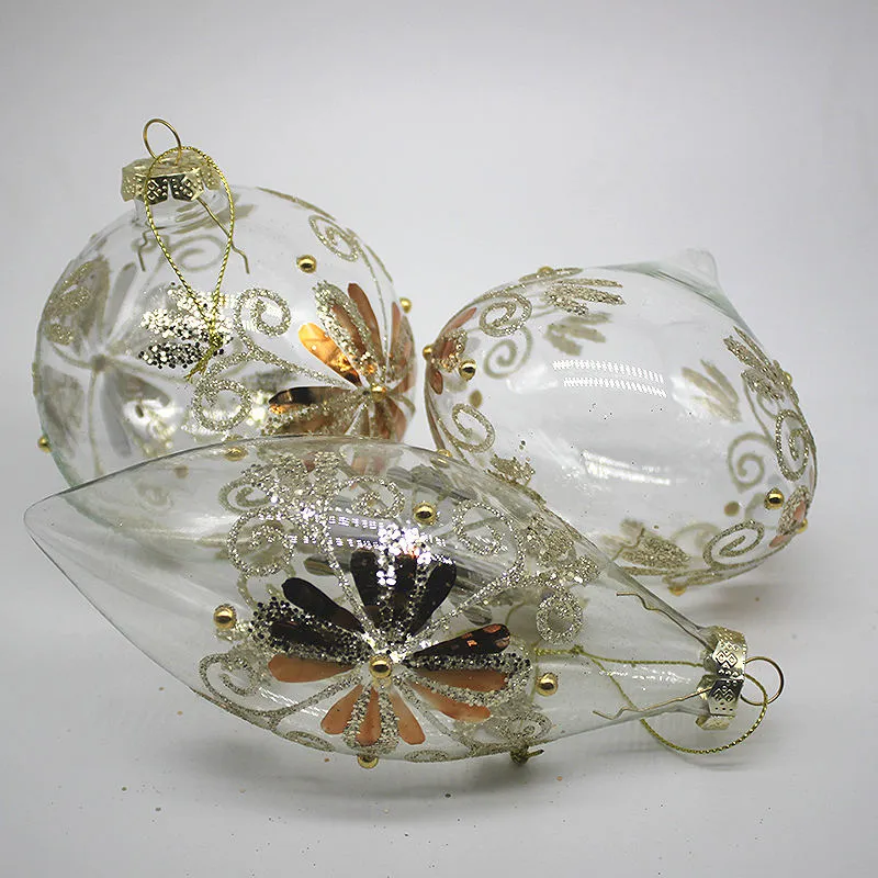 This product is crafted from high-quality glass, featuring a shimmering gold glitter finish.