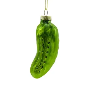 This product is a green glass pickle Christmas ornament.  A great addition to any holiday decor. This custom ornament is perfect for adding a unique and fun element to your Christmas tree.