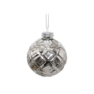 This product is a beautifully crafted Christmas ornament made from high-quality glass. Its delicate design and shimmering finish will add elegance to any Christmas decor.