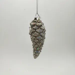 This product has a rustic and natural style that would be perfect for a woodland-themed Christmas decor. The glitter adds a touch of sparkle.
