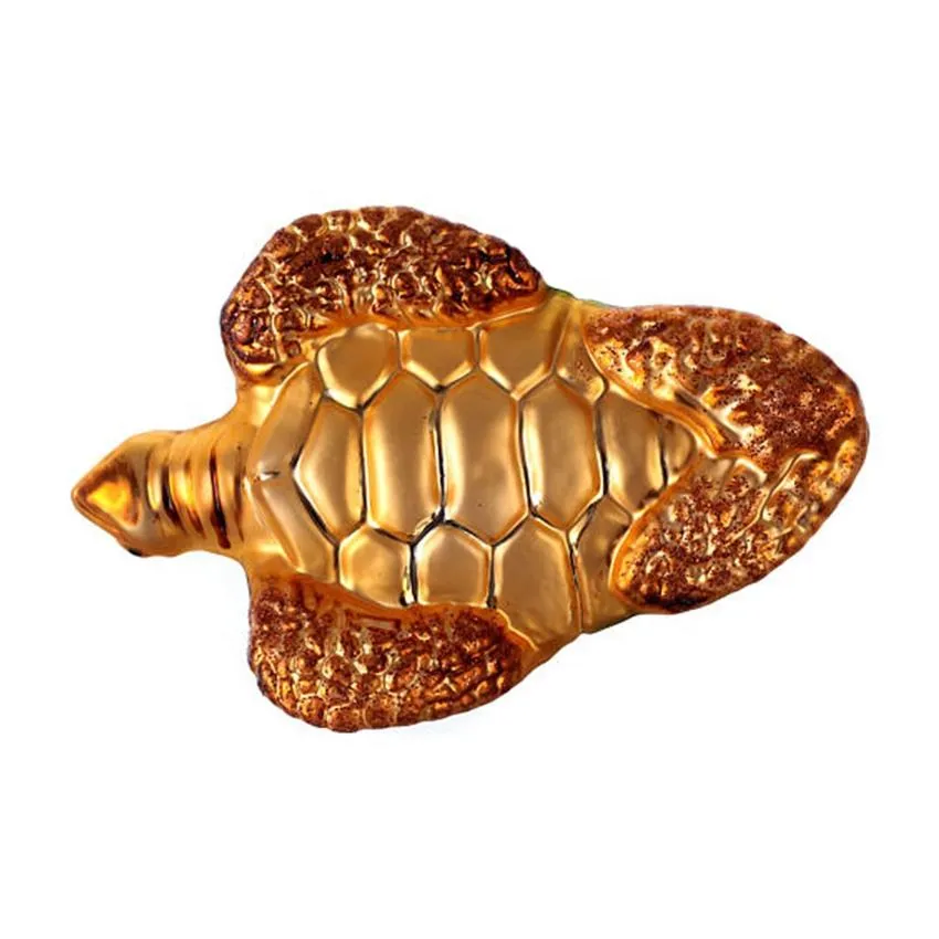 This product is handmade and features a sea turtle design. The ornament is made using high-quality materials and is designed to last for years to come.
