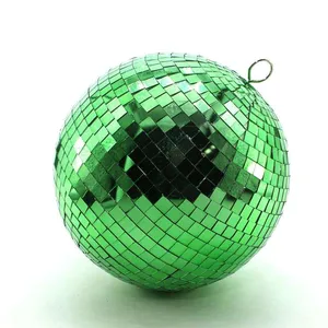 Green mirror disco ball Christmas ornament, perfect for adding a touch of festive flair to any holiday decor.  Ideal for wholesale purchase.