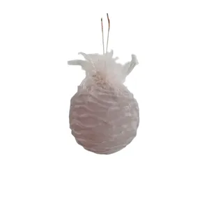This product is crafted from glass with a soft, velvety texture that adds a touch of luxury to your Christmas tree. The pink color and intricate design make it a beautiful addition to any holiday decor.