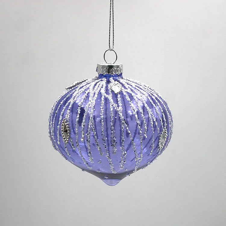 This product is a handmade glass ball Christmas ornament that is both beautiful and durable. It is made of high-quality glass and is carefully crafted to ensure a perfect finish. The onion shape and intricate details make this product a truly unique piece.