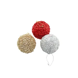 These Christmas ornaments are available in red, gold, and silver, adding a touch of sparkle to your holiday decor.