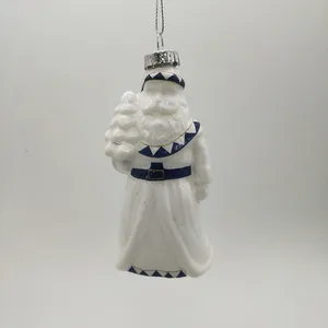 This Santa Claus ornament is crafted from durable and beautiful glass.