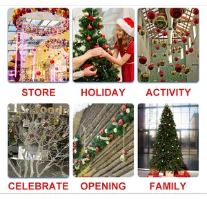 These Christmas ornaments are made of round glass baubles that can be customized in size, color and design, making them perfect for decorating homes, parties, and stores. They are suitable for wholesale orders with a minimum order quantity of 500 pieces.