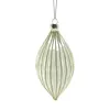 This product is a teardrop-shaped Christmas ornament with silver stripes. This product is perfect for adding a touch of elegance to your holiday decor.