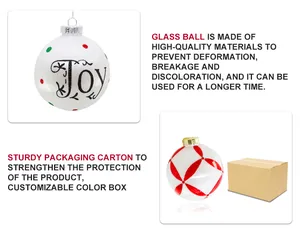 This product is made of high-quality glass and features a beautiful white finish with the word "Joy" printed on it. The ornament can be customized with various colors and designs, making it an ideal choice for holiday decorating and gift giving.
