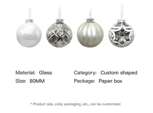 This product is a glass Christmas ornament ball that is adorned with a beautiful white star design. The star is hand-painted with intricate detail, making it a truly unique and special piece.