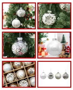 These Christmas ornaments are a lovely blend of silver and white, perfect for adding a touch of elegance to your holiday decor.