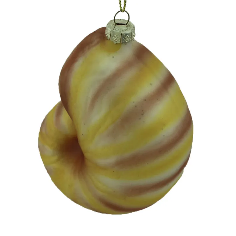 Wholesale glass snail shell Christmas ornament, customizable, hand-painted, perfect for festive tree decor.