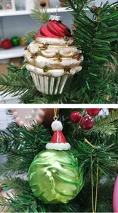 These Christmas tree ornaments are hand-blown glass with a beautiful, intricate design. They are perfect for adding a touch of holiday cheer to your home!