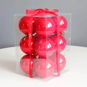 Set of shatterproof red Christmas ball ornaments for wholesale, perfect for decorating Christmas trees and creating festive holiday ambiance.