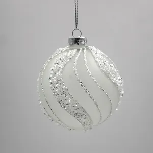 This product is made of frosted glass with a swirl design and silver glitter, creating a unique and beautiful effect.